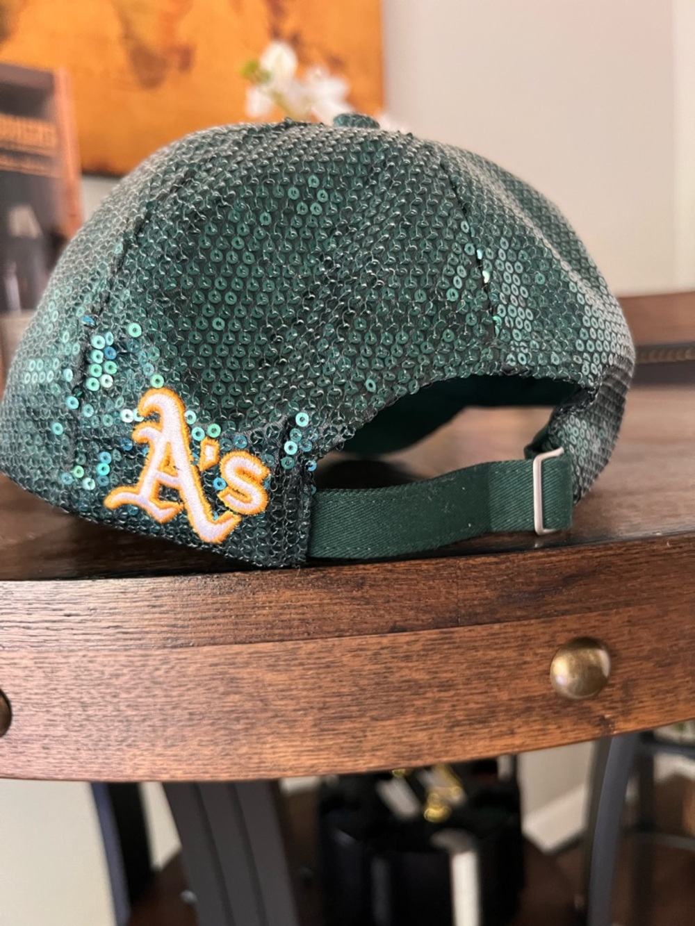 Oakland A's Sequin Baseball Cap - Green - Picture 4 of 6
